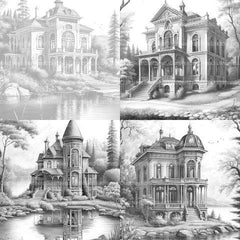 Lake Houses Coloring Book - CraftNest - Digital Crafting and Art
