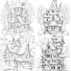 Winter Houses Coloring Book - CraftNest - Digital Crafting and Art