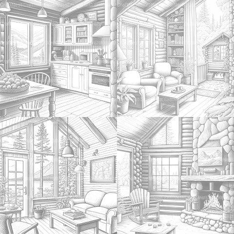 Cozy Cabins Coloring Book - CraftNest - Digital Crafting and Art