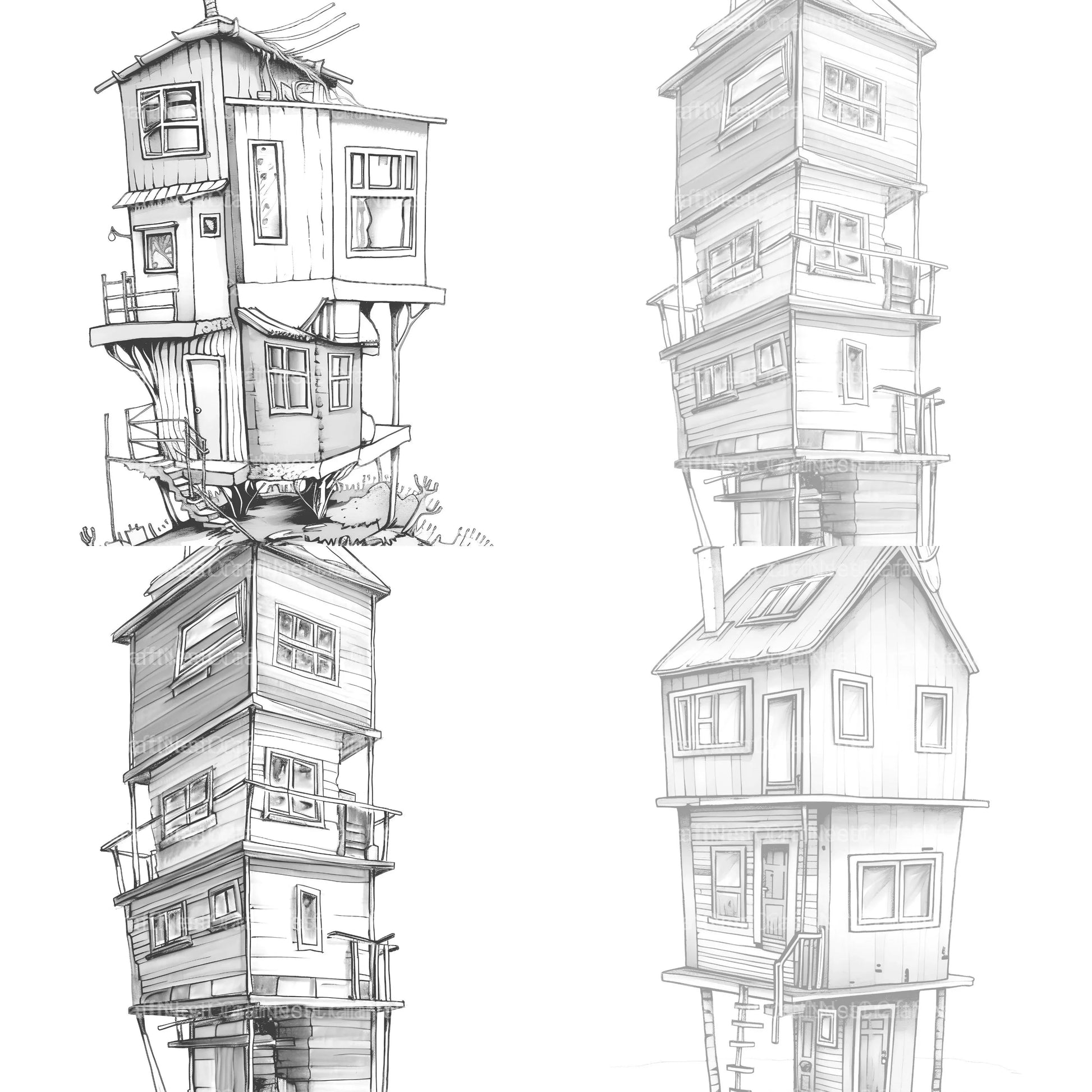 Contemporary Tiny House Coloring Book - CraftNest - Digital Crafting and Art