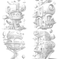 Futuristic Tiny House Coloring Book - CraftNest - Digital Crafting and Art