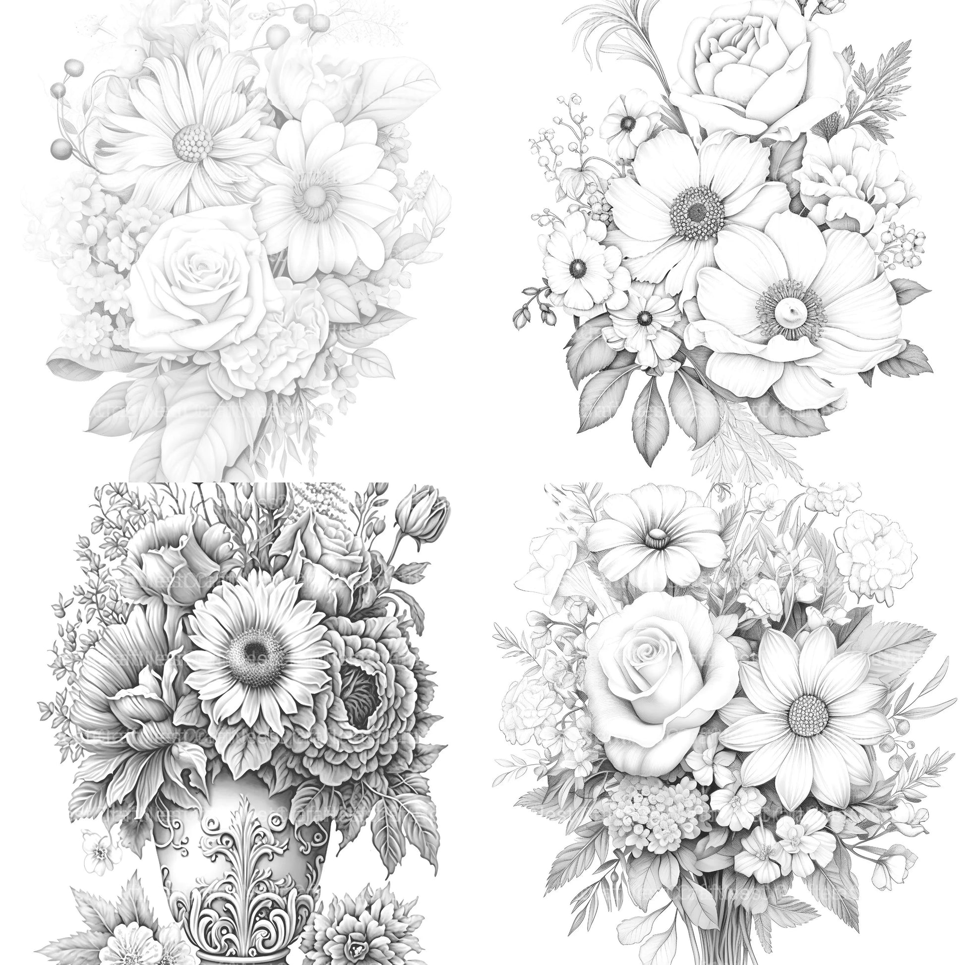 Flower Coloring Book - CraftNest - Digital Crafting and Art