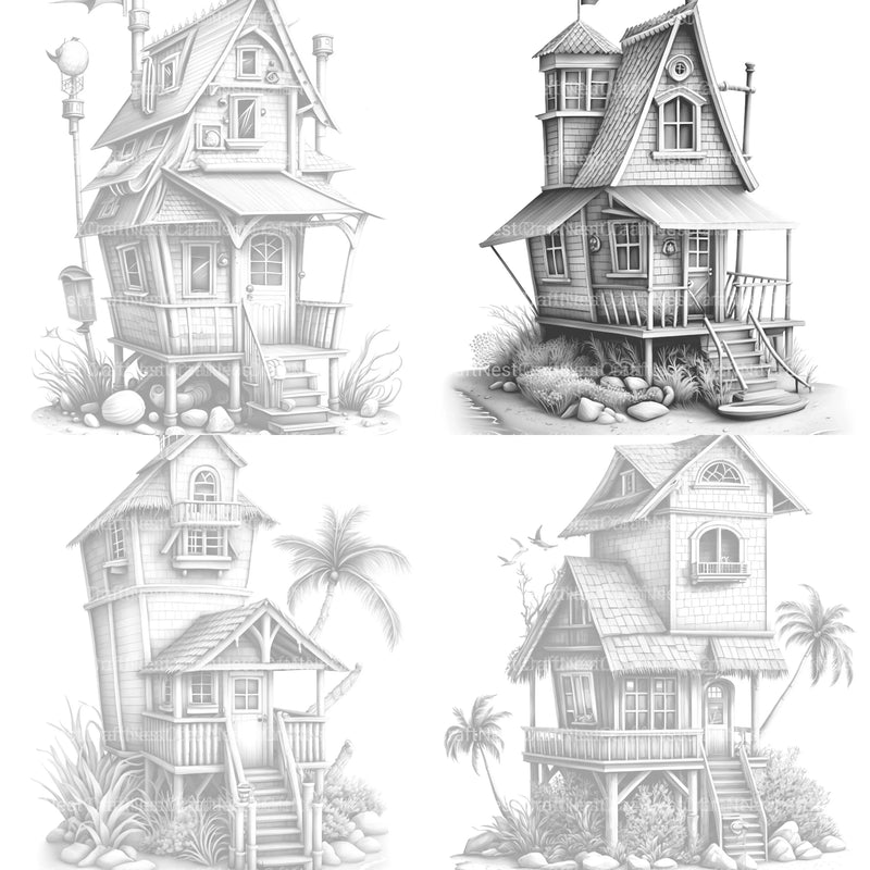 Beach House Coloring Book - CraftNest - Digital Crafting and Art