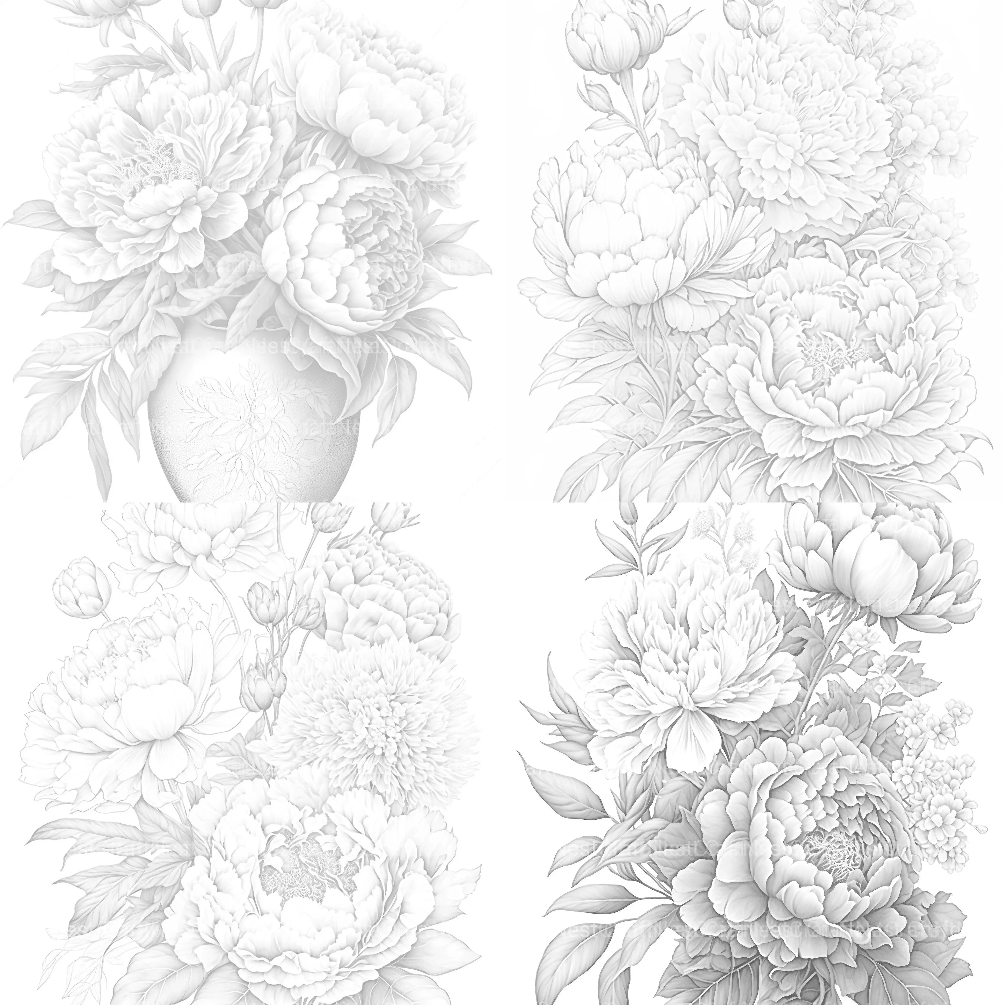 Peony Flower Coloring Book - CraftNest - Digital Crafting and Art