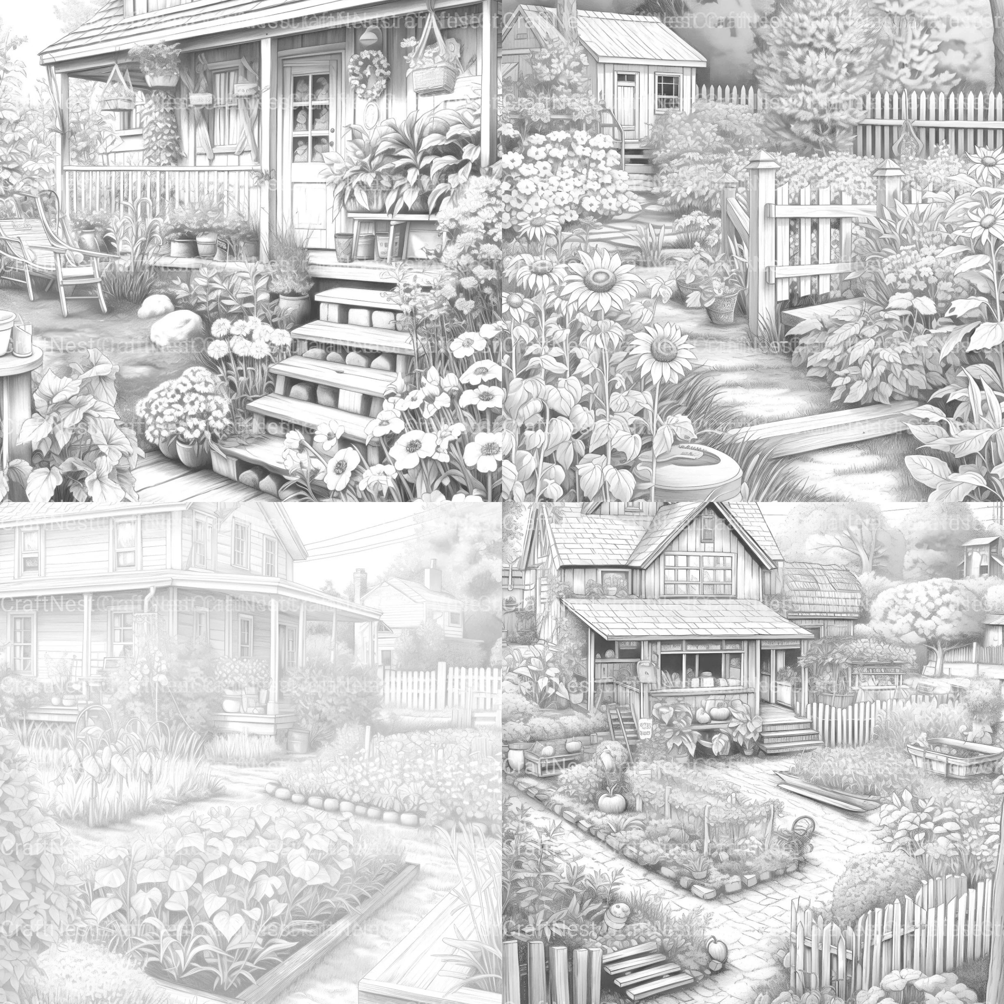 Farmers Garden Coloring Book - CraftNest - Digital Crafting and Art