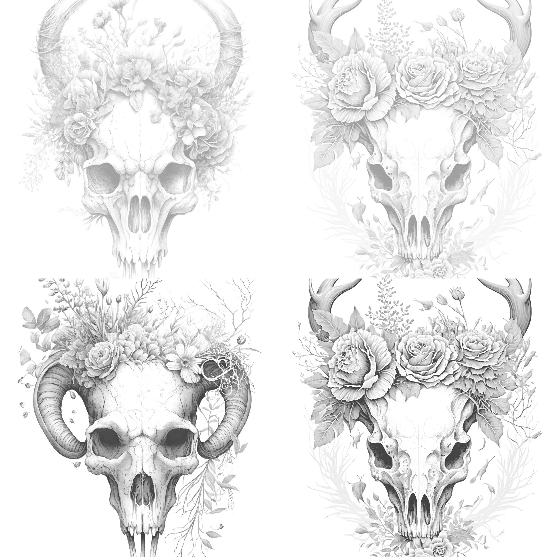 Floral Skull Coloring Book - CraftNest - Digital Crafting and Art