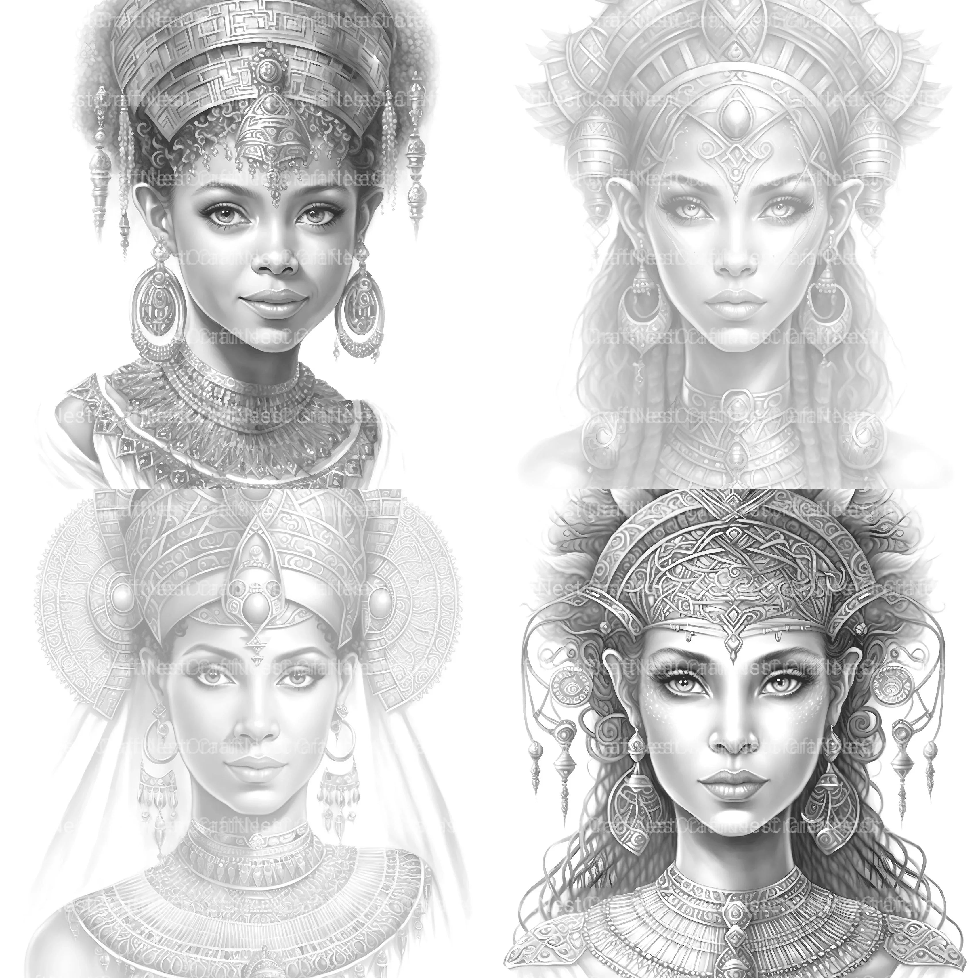 Ancient Egypt Queen Coloring Book - CraftNest - Digital Crafting and Art