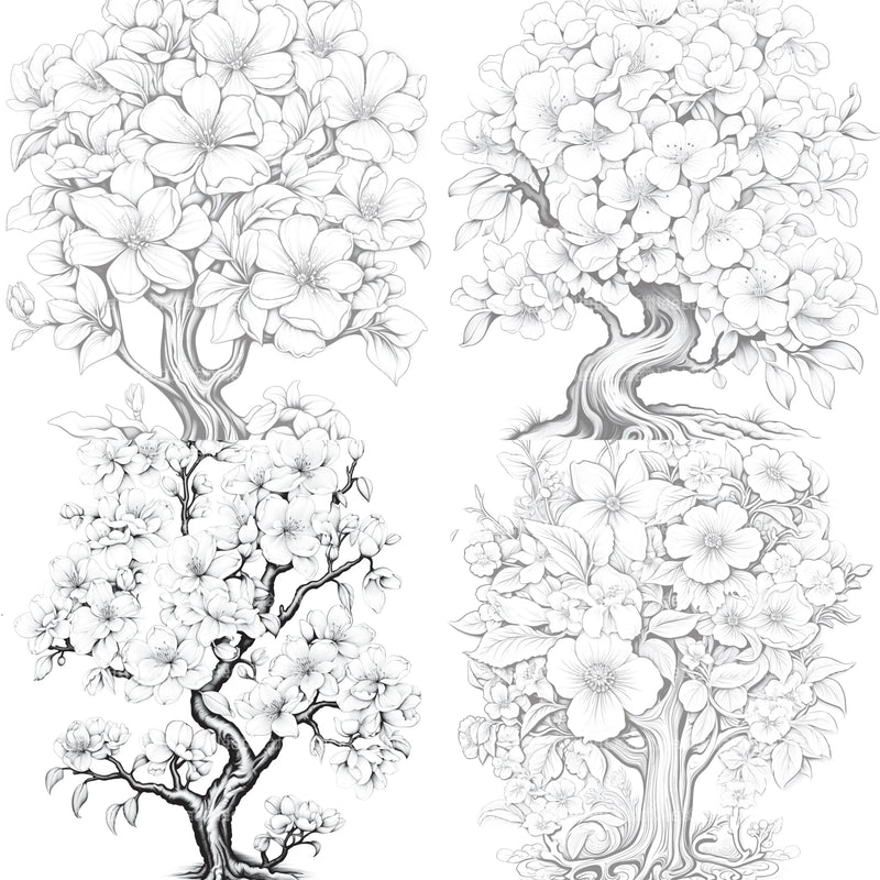 Blooming Tree Coloring Book - CraftNest - Digital Crafting and Art