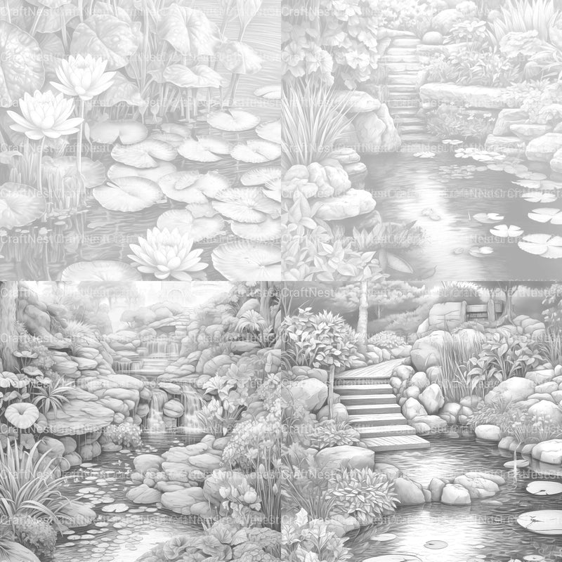 Water Garden Coloring Book - CraftNest - Digital Crafting and Art