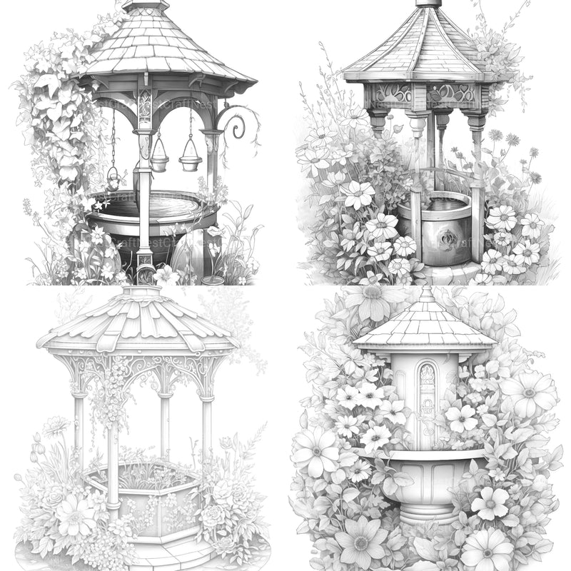 Wishing Well Coloring Book - CraftNest - Digital Crafting and Art