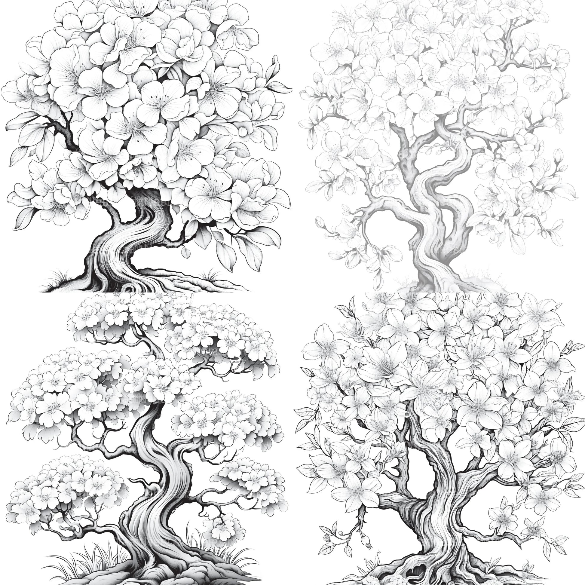 Blooming Tree Coloring Book - CraftNest - Digital Crafting and Art