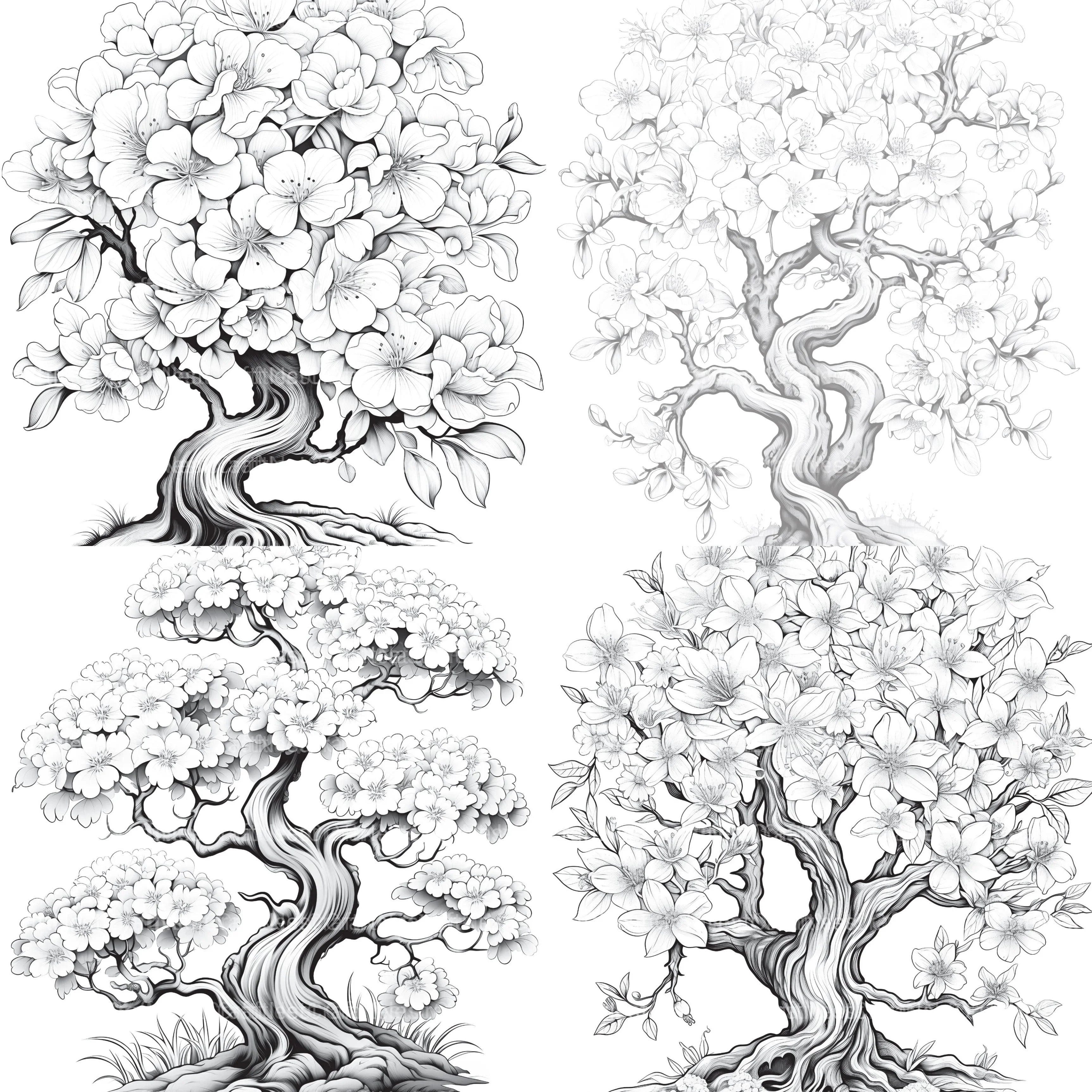 Blooming Tree Coloring Book - CraftNest - Digital Crafting and Art