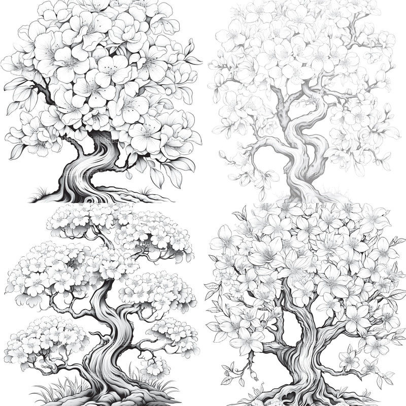 Blooming Tree Coloring Book - CraftNest - Digital Crafting and Art
