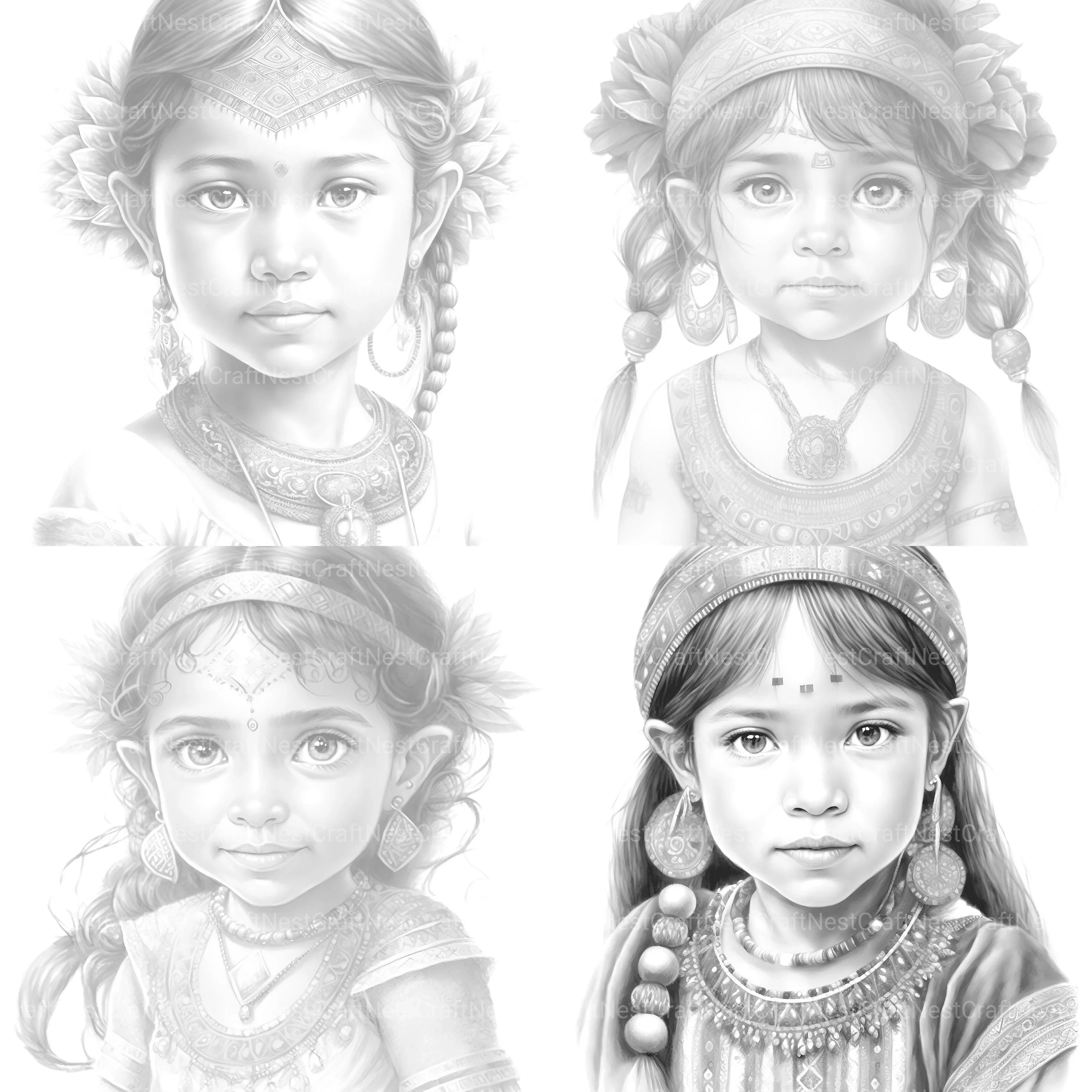 Cute Maya Girl Coloring Book - CraftNest - Digital Crafting and Art