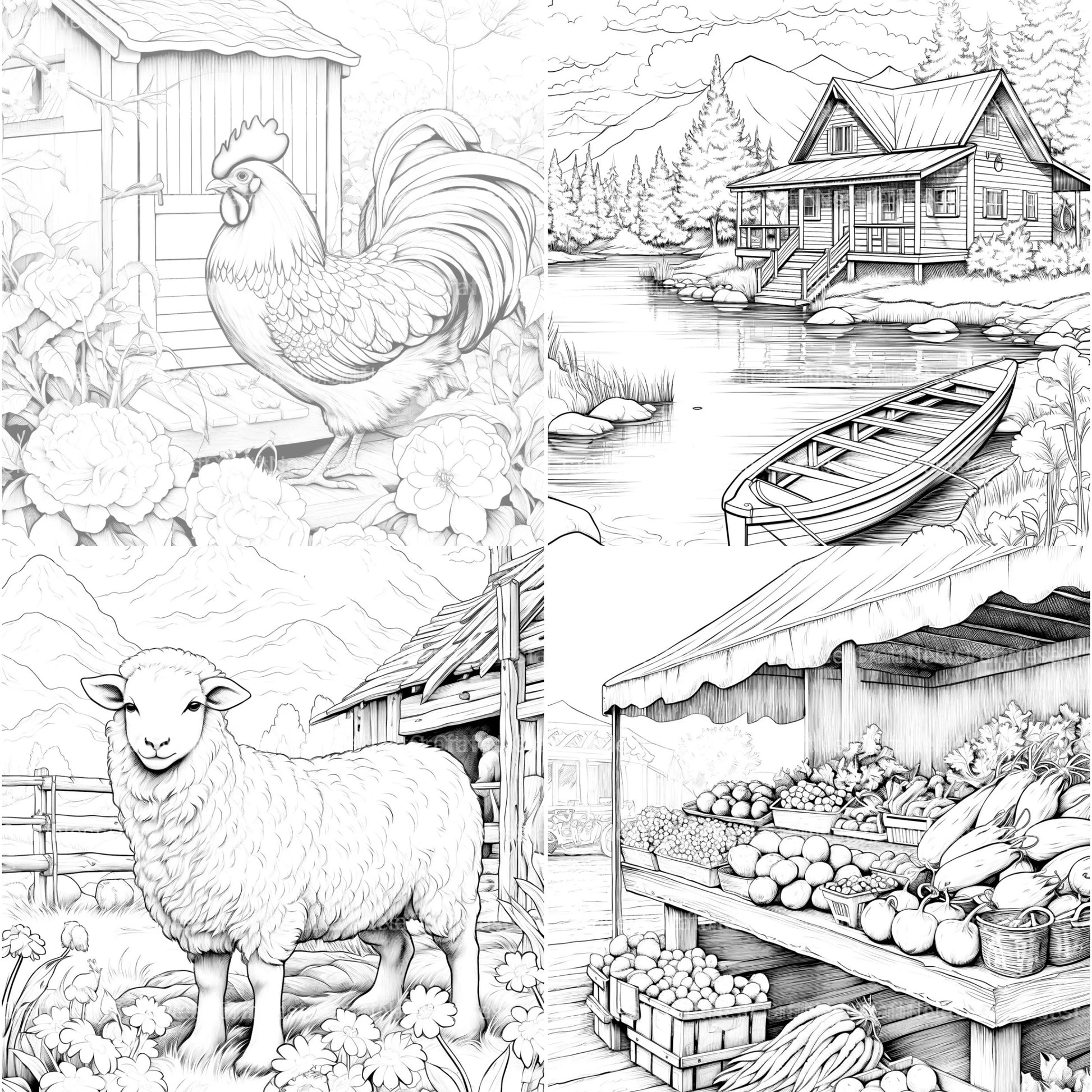 Country Life Coloring Book - CraftNest - Digital Crafting and Art