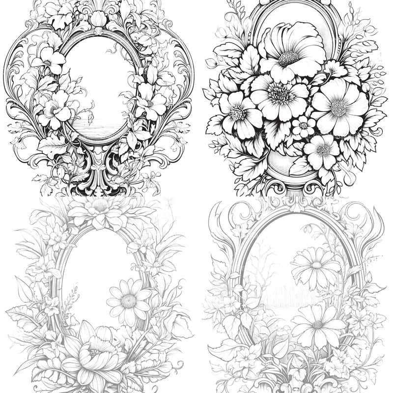 Blooming Mirror Coloring Book - CraftNest - Digital Crafting and Art