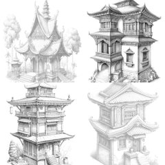 Tibetan Tiny House Coloring Book - CraftNest - Digital Crafting and Art
