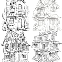 Mixed Tiny House Coloring Book - CraftNest - Digital Crafting and Art
