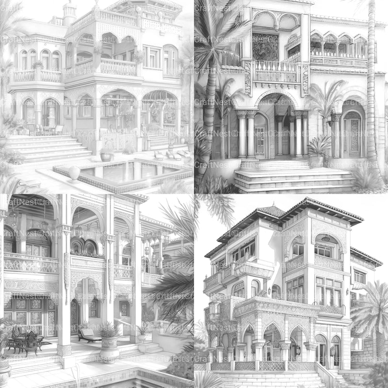Arabian Villas Coloring Book - CraftNest - Digital Crafting and Art