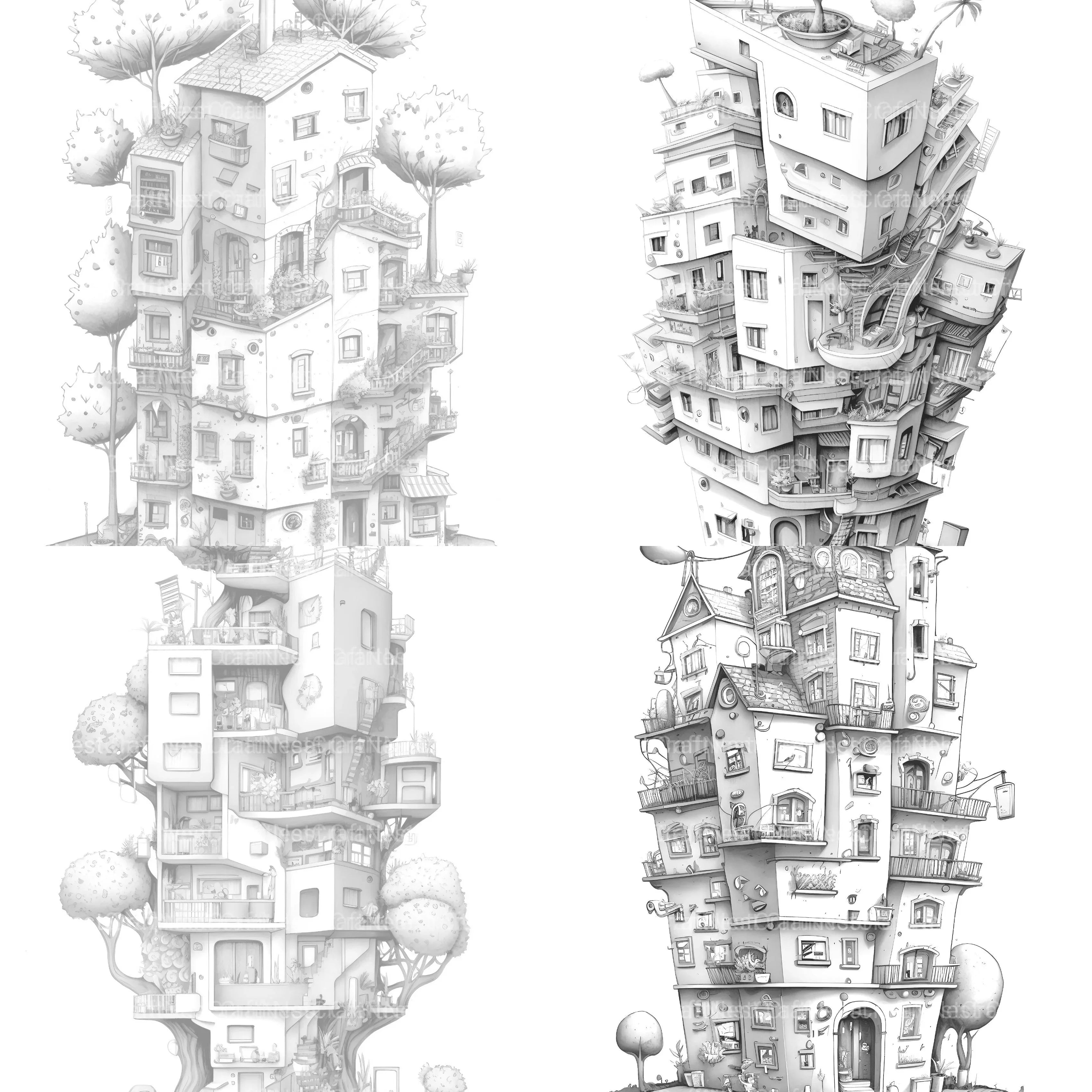 Condominium Tiny House Coloring Book - CraftNest - Digital Crafting and Art