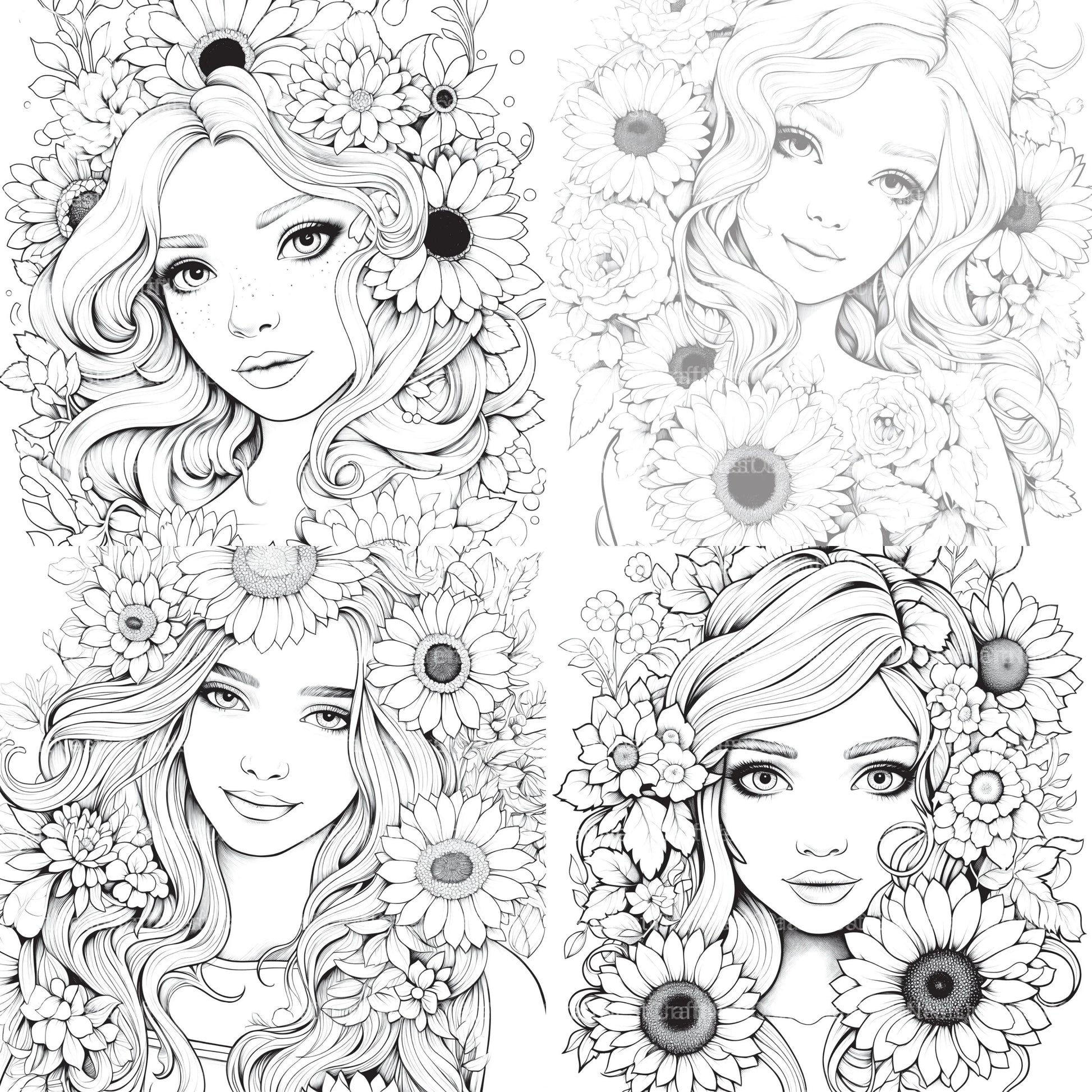 Venetian Carnival Woman Coloring Book - CraftNest - Digital Crafting and Art