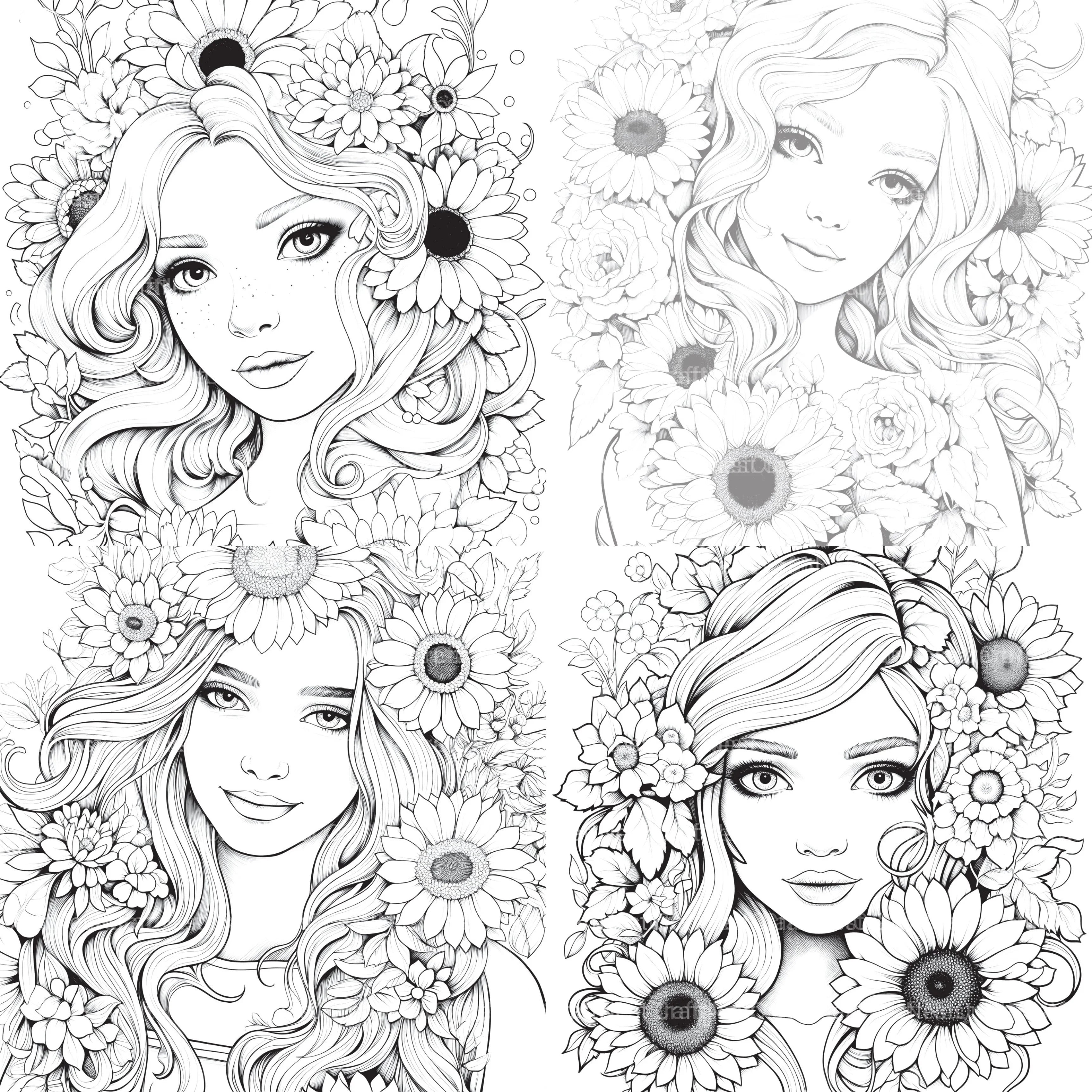Venetian Carnival Woman Coloring Book - CraftNest - Digital Crafting and Art