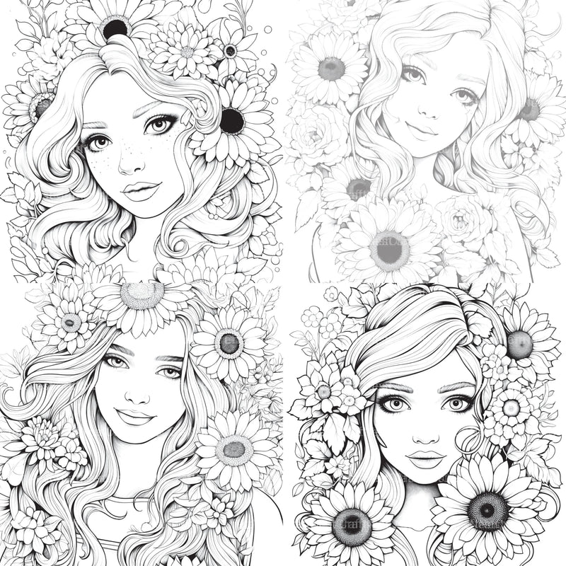 Venetian Carnival Woman Coloring Book - CraftNest - Digital Crafting and Art