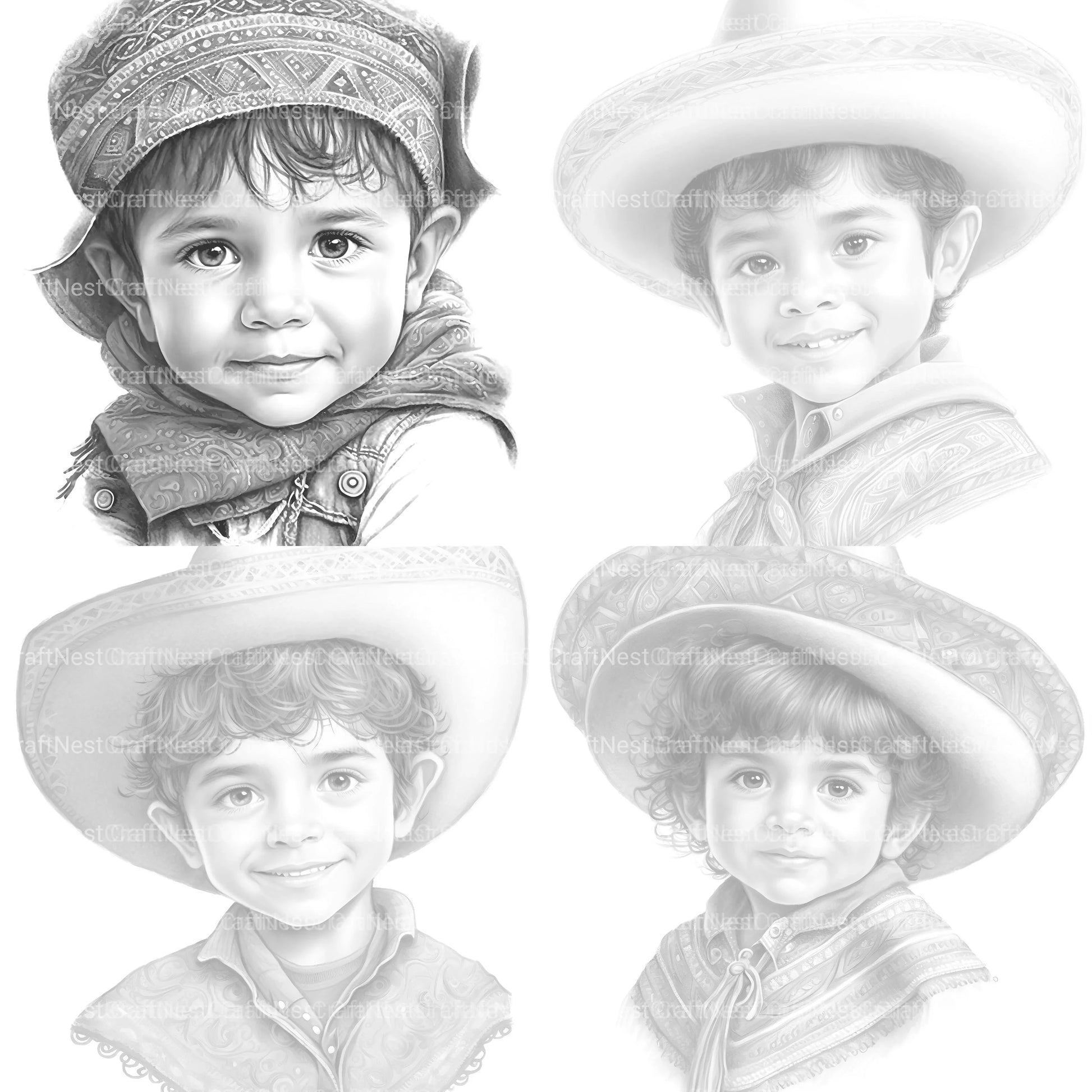 Cute Mexican Boy Coloring Book - CraftNest - Digital Crafting and Art