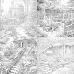 Garden Terrace Coloring Book - CraftNest - Digital Crafting and Art