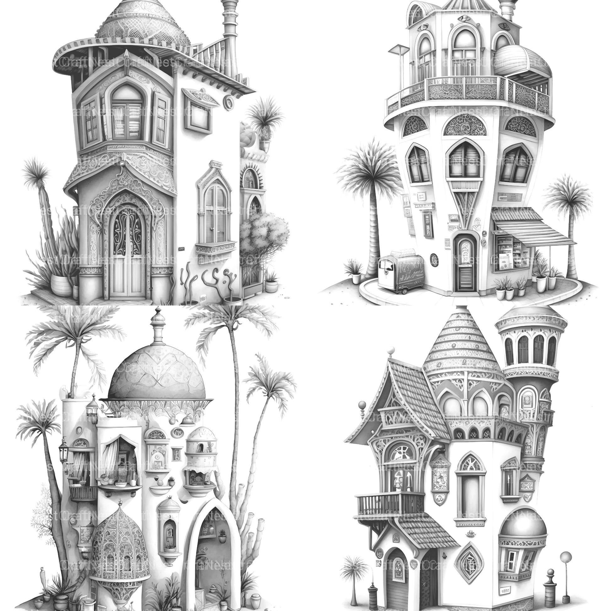 Dubai Tiny House Coloring Book - CraftNest - Digital Crafting and Art