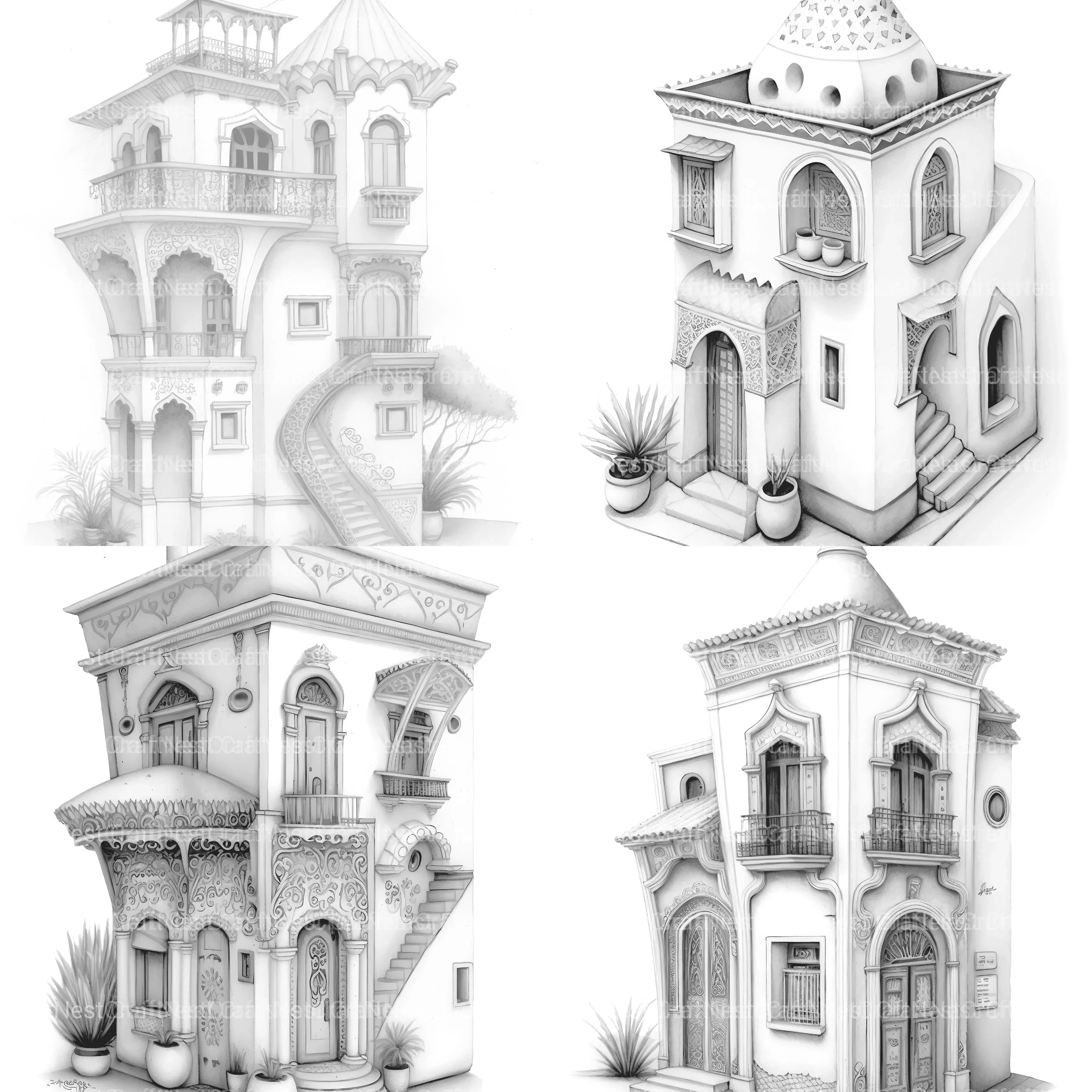 Moroccan Tiny House Coloring Book - CraftNest - Digital Crafting and Art