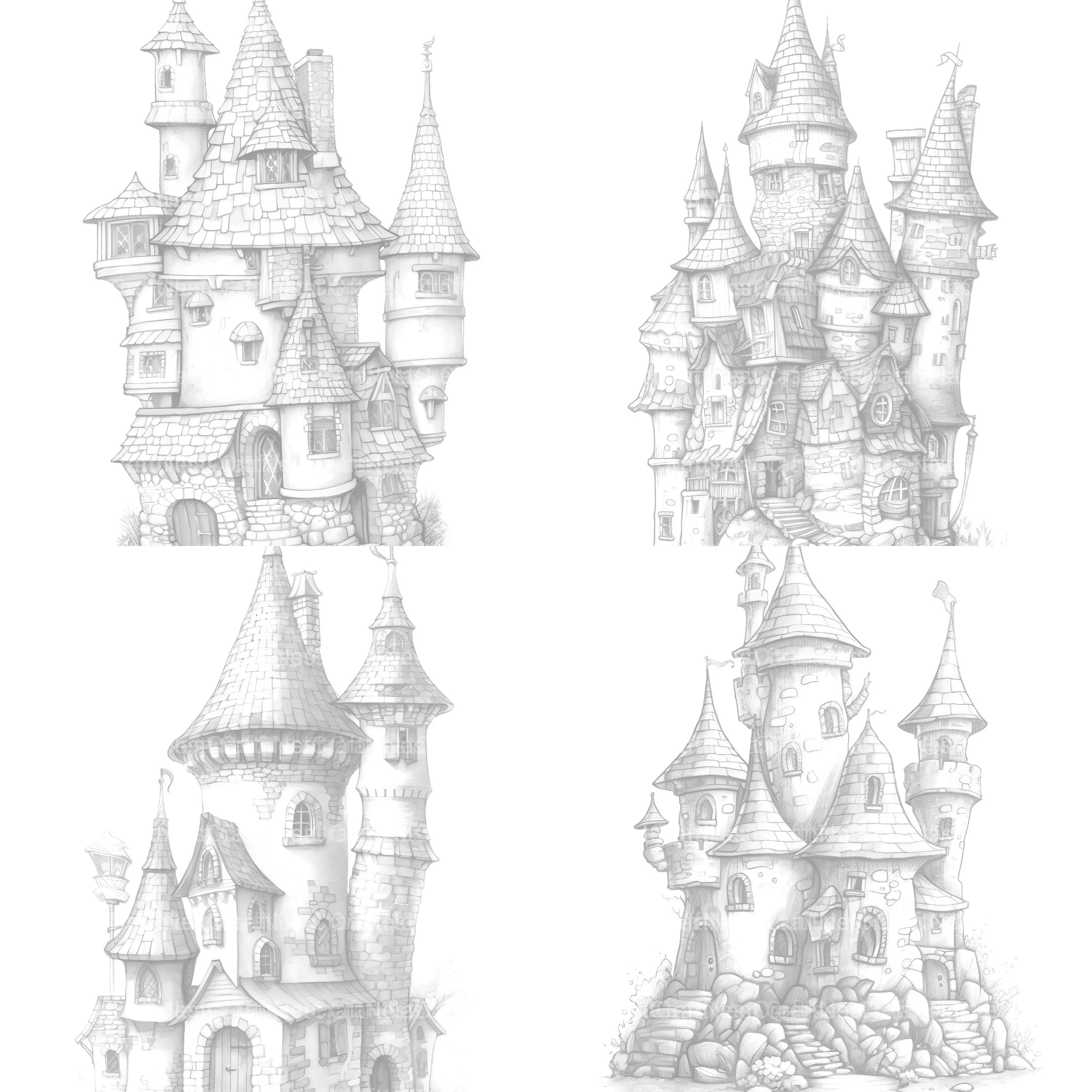 Castle Tiny House Coloring Book 1 - CraftNest - Digital Crafting and Art