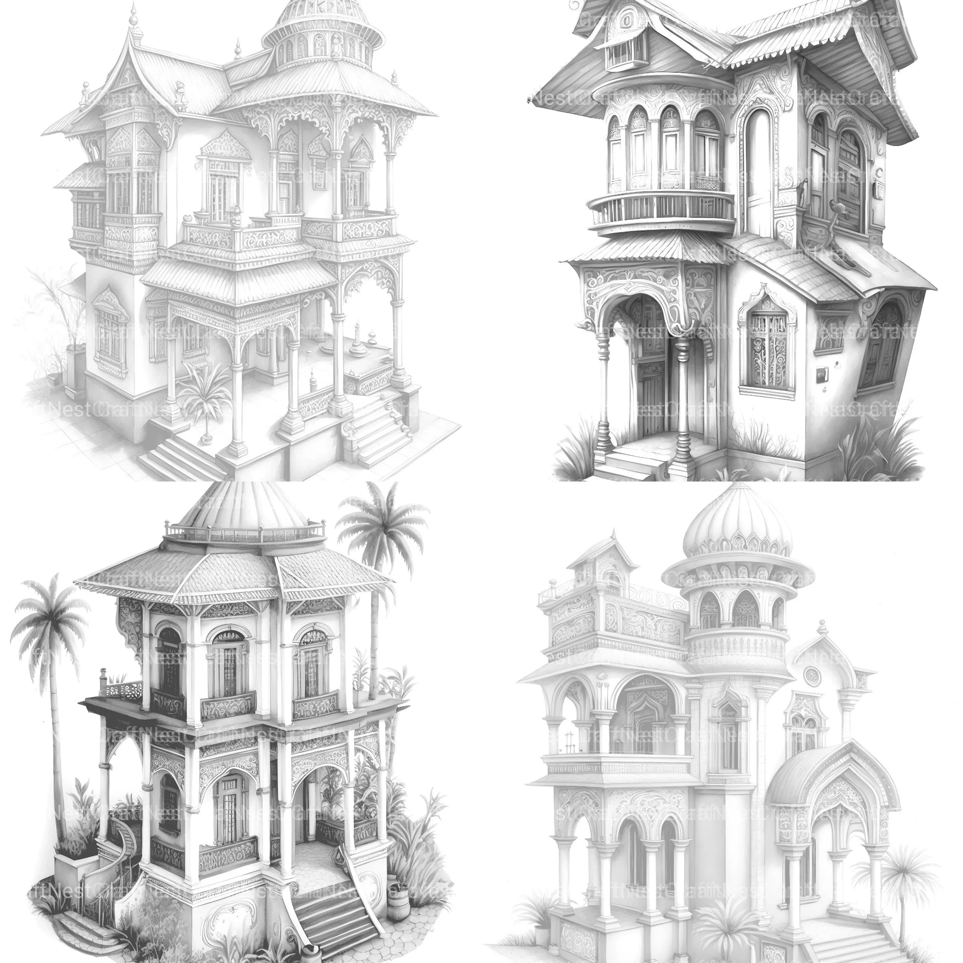 Indian Tiny House Coloring Book - CraftNest - Digital Crafting and Art