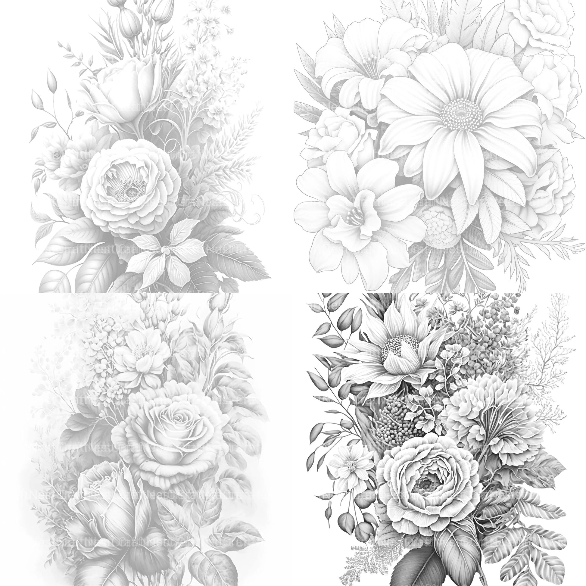 Flower Coloring Book - CraftNest - Digital Crafting and Art