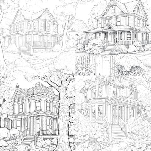 Autumn House Coloring Book - CraftNest - Digital Crafting and Art