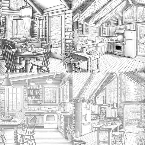 Cozy Cabins Coloring Book - CraftNest - Digital Crafting and Art