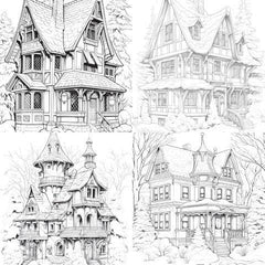 Winter Houses Coloring Book - CraftNest - Digital Crafting and Art