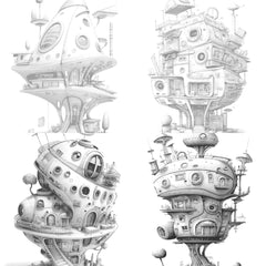 Futuristic Tiny House Coloring Book - CraftNest - Digital Crafting and Art