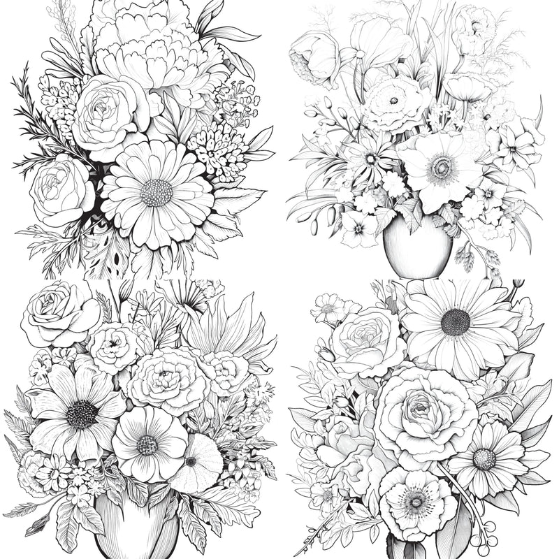 Flower Coloring Book 2 - CraftNest - Digital Crafting and Art