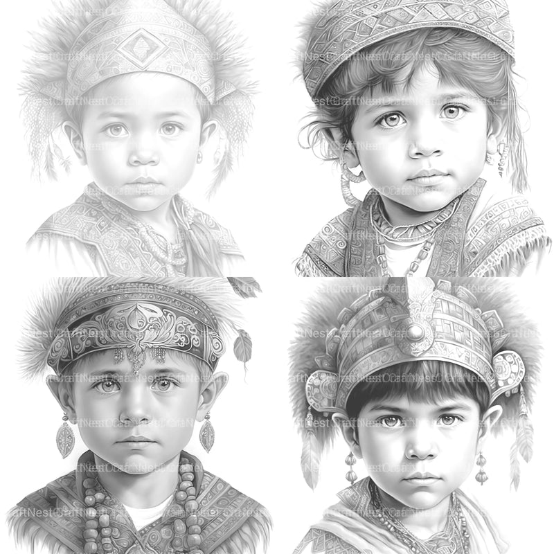 Inca Girl Coloring Book - CraftNest - Digital Crafting and Art