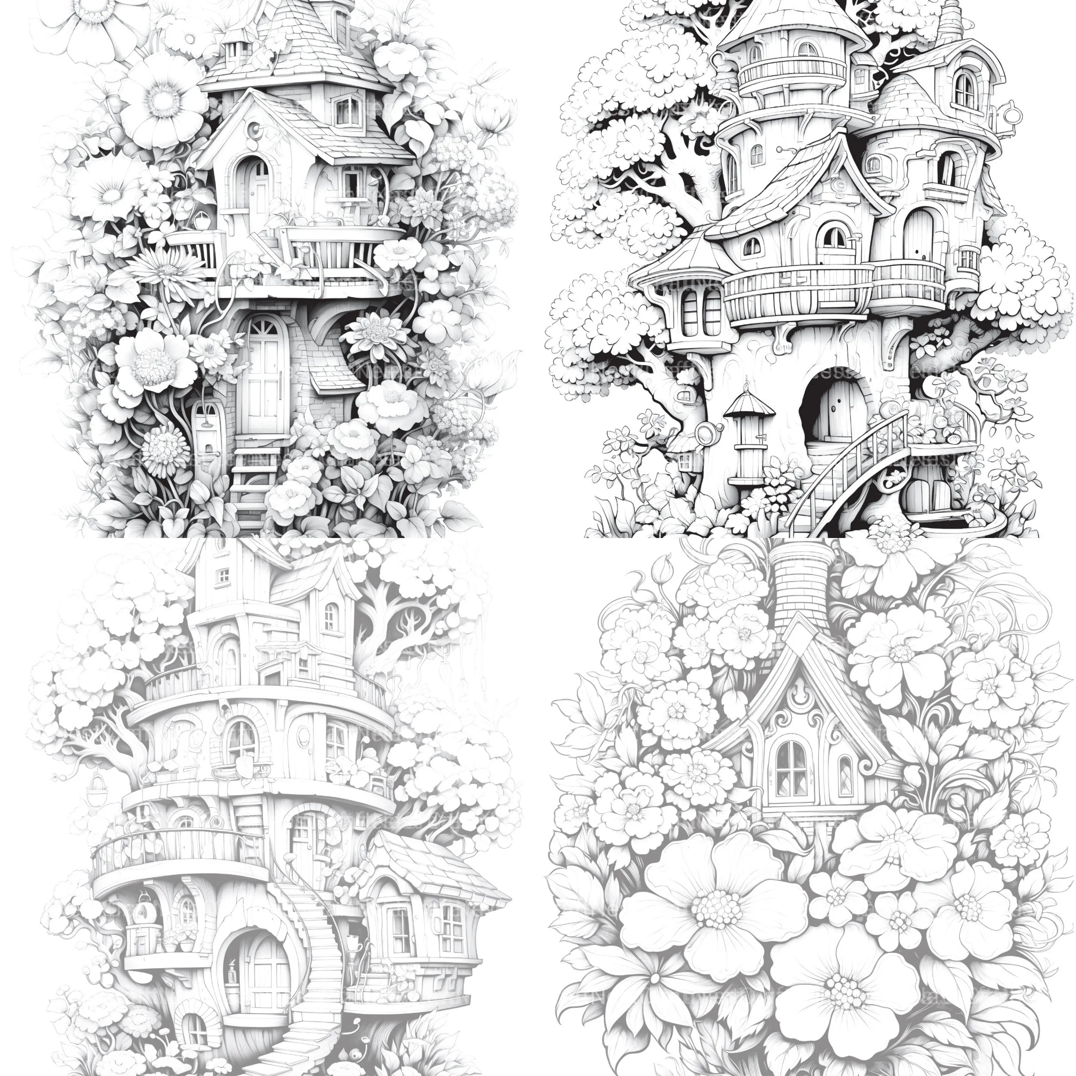 Blooming House Coloring Book - CraftNest - Digital Crafting and Art