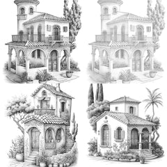 Mediterranean Tiny House Coloring Book - CraftNest - Digital Crafting and Art