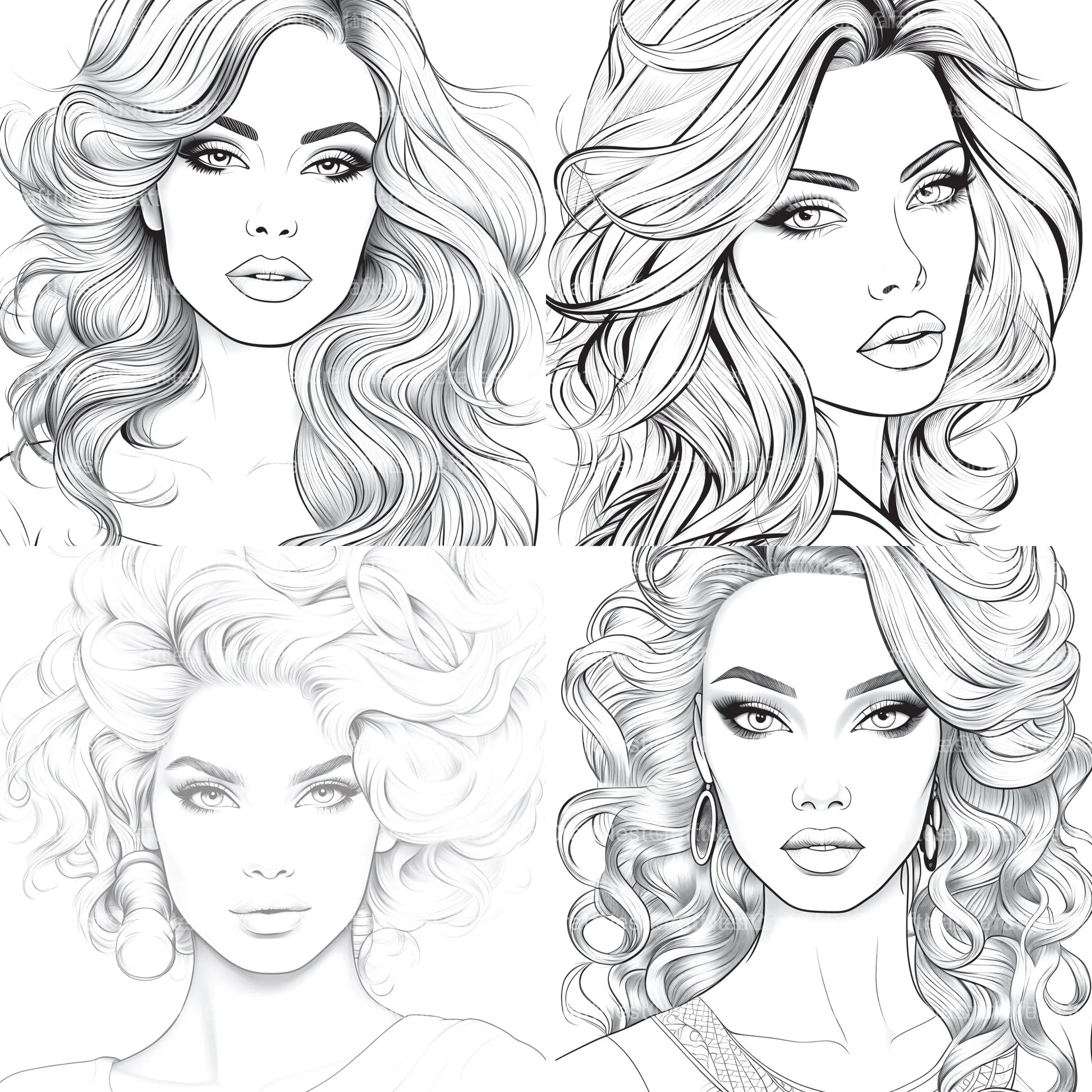 Beautiful Women Coloring Book - CraftNest - Digital Crafting and Art