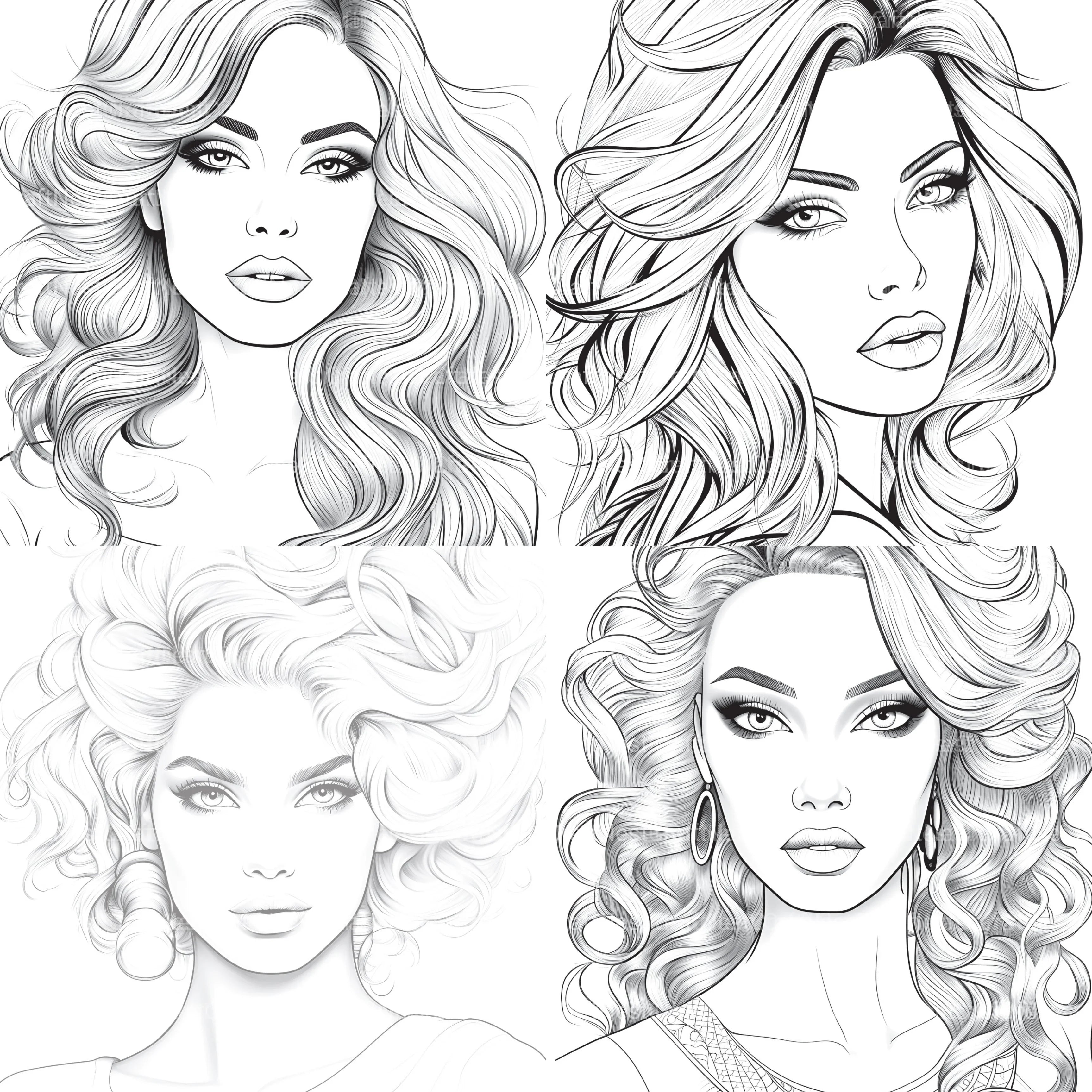 Beautiful Women Coloring Book - CraftNest - Digital Crafting and Art