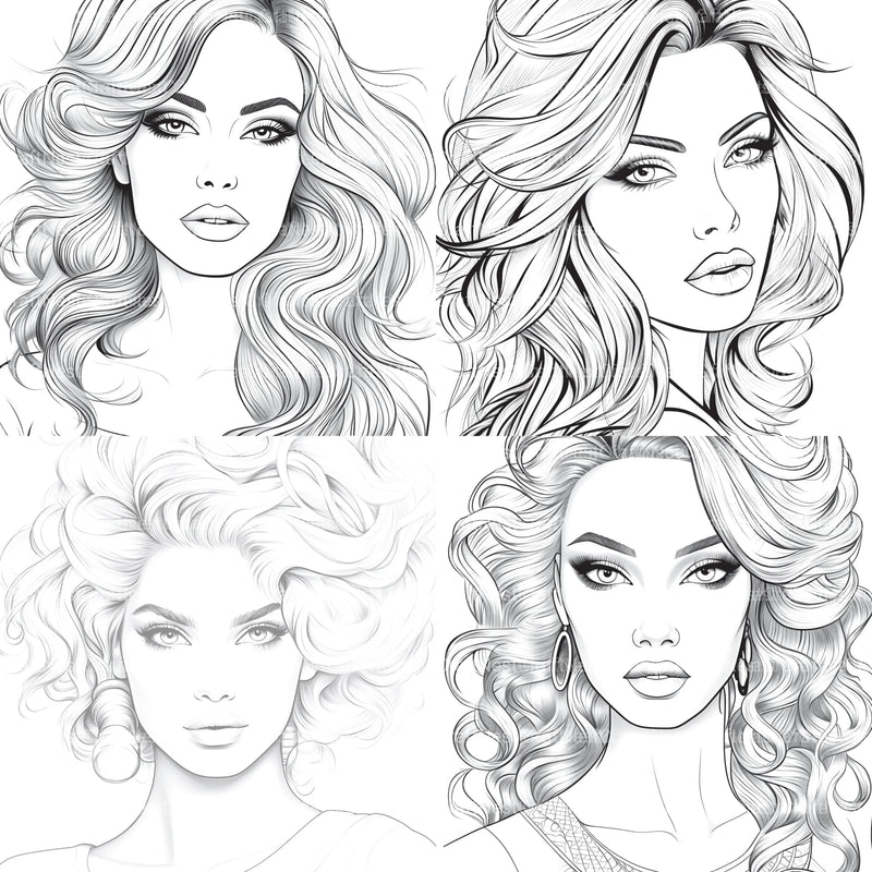 Beautiful Women Coloring Book - CraftNest - Digital Crafting and Art