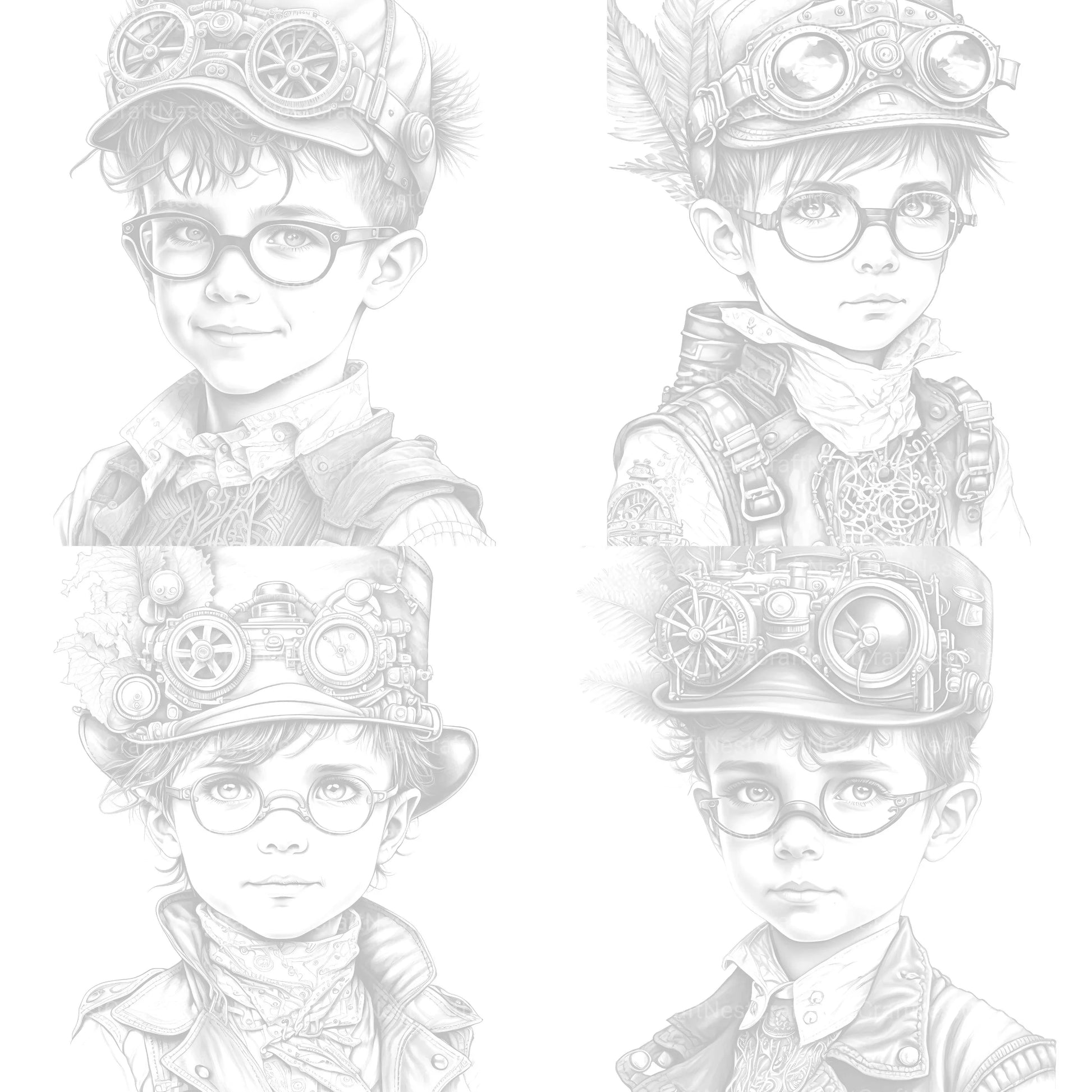 Steampunk Girl Coloring Book - CraftNest - Digital Crafting and Art