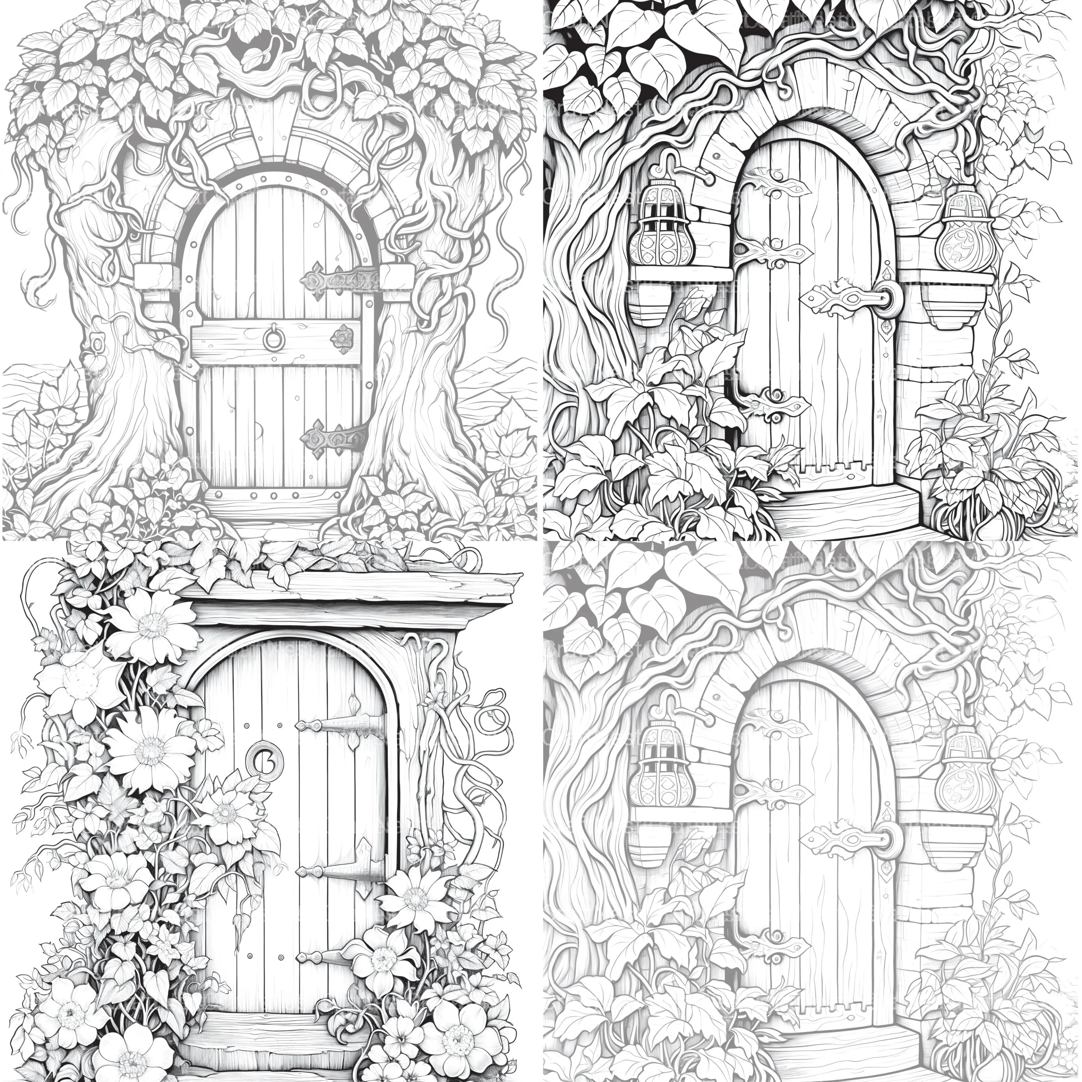 Blooming Door Coloring Book - CraftNest - Digital Crafting and Art