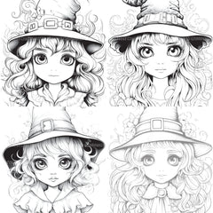 Cute Witch Coloring Book - CraftNest - Digital Crafting and Art