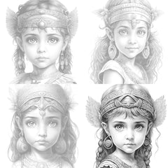 Cute Egyptian Girl Coloring Book - CraftNest - Digital Crafting and Art