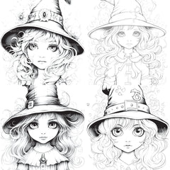 Cute Witch Coloring Book - CraftNest - Digital Crafting and Art